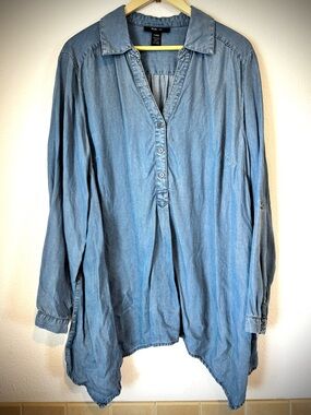 Style & Co. Light Blue Denim-Look Shirt